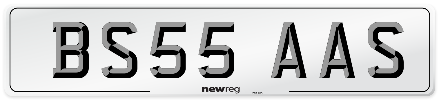 BS55 AAS Number Plate from New Reg